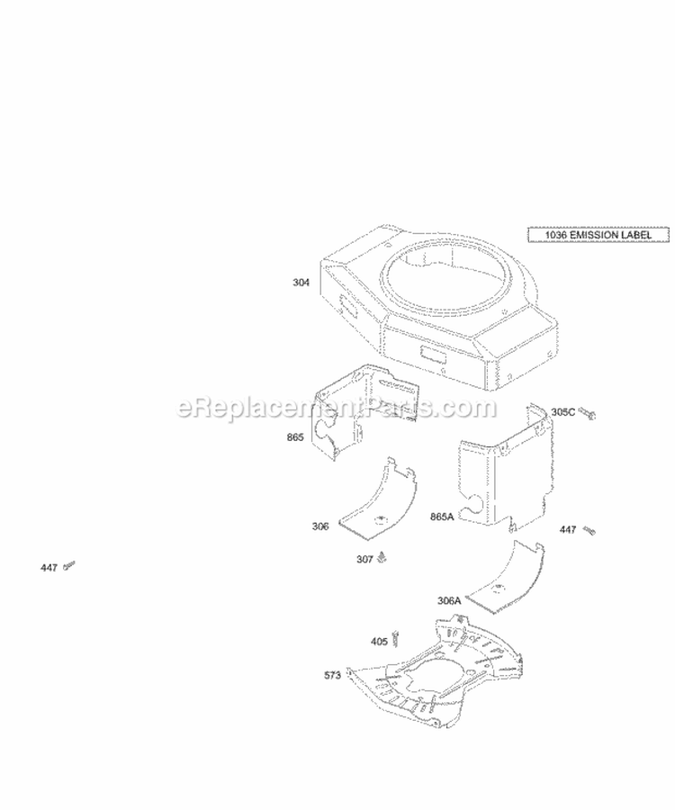 Blower HousingShrouds Diagram and Parts List for  Briggs and Stratton Engine
